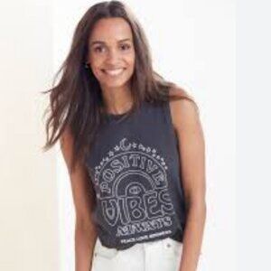 Spiritual Gangster Sleeveless Positive Vibes Always Casual Top S